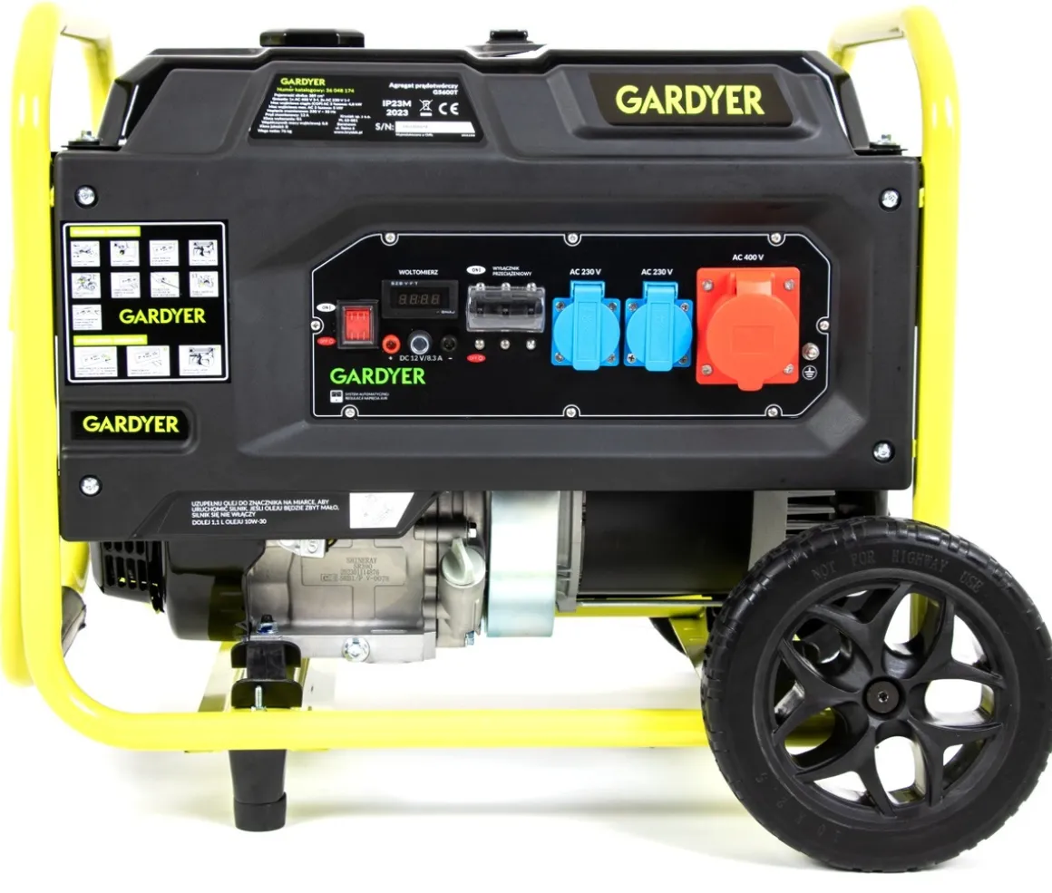 AGREGAT PRĄDOTWÓRCZY GENERATOR PRĄDU TRÓJFAZOWY GARDYER G5600T 5 KW- OFICJALNY DYSTRYBUTOR - AUTORYZOWANY DEALER GARDYER