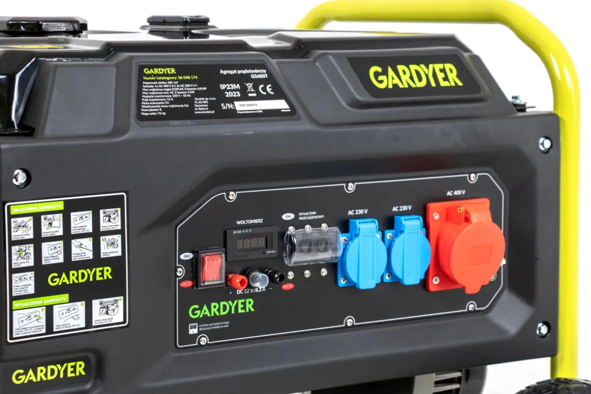 AGREGAT PRĄDOTWÓRCZY GENERATOR PRĄDU TRÓJFAZOWY GARDYER G5600T 5 KW- OFICJALNY DYSTRYBUTOR - AUTORYZOWANY DEALER GARDYER