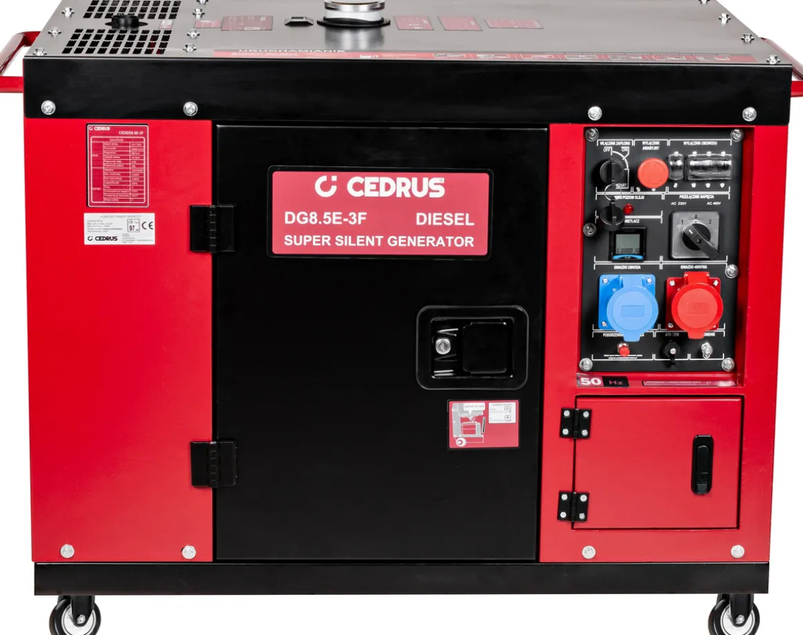 CEDRUS DG8.5E-3F AGREGAT GENERATOR PRĄDOTWÓRCZY 8.5kW / 18 KM 230/400V AVR WERSJA WYCISZONA SILENT CEDRUS 8.5 kW KD1100F DIESEL