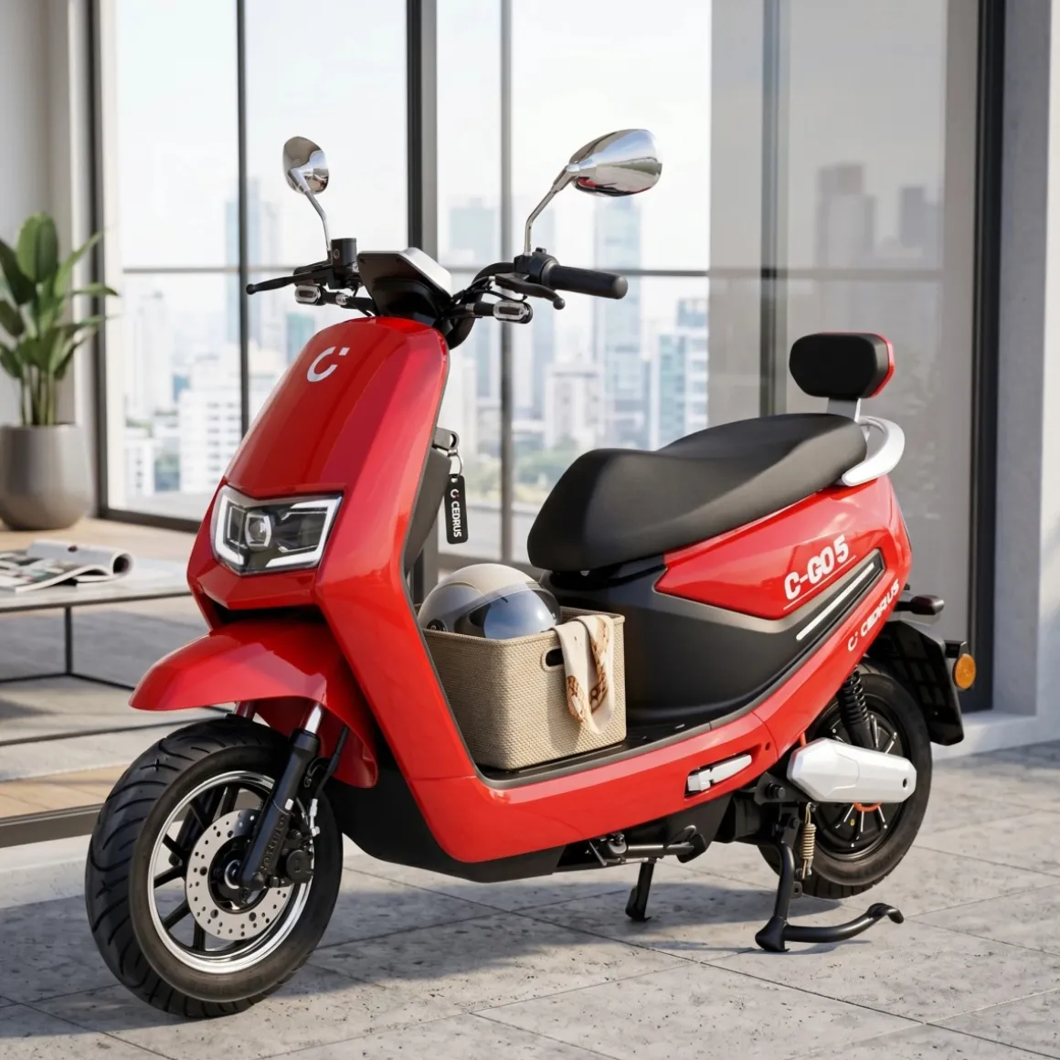 Cedrus Luyuan C-GO-5R-MB5 skuter elektryczny akumulatorowy motorower czerwony
