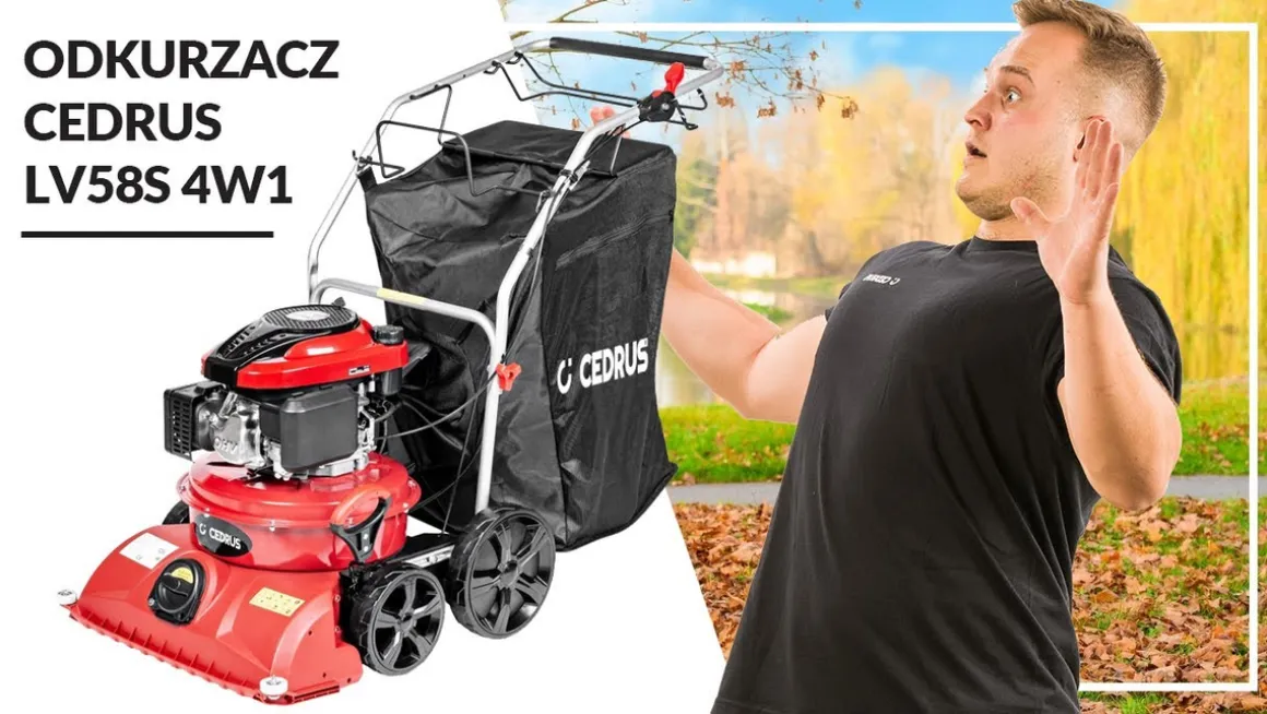 CEDRUS LV58 S PROFESJONALNY ODKURZACZ + WERTYKULATOR SPALINOWY DO LIŚCI 4w1 OGRODOWY DMUCHAWA NA KOŁACH JEZDNY Z NAPĘDEM 2w1 LV58S - OFICJALNY DYSTRYBUTOR - AUTORYZOWANY DEALER CEDRUS