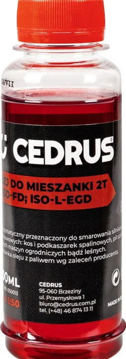 CEDRUS MIX 0.1L 100ML 2-SUW OLEJ SILNIKOWY DO BENZYNY MIESZANKI PALIWOWEJ 050013 do silników dwusuwowych Kos Pilarek Dmuchaw Podkaszarek Nożyc Sekatorów Opryskiwaczy itp.do silników dwusuwowych