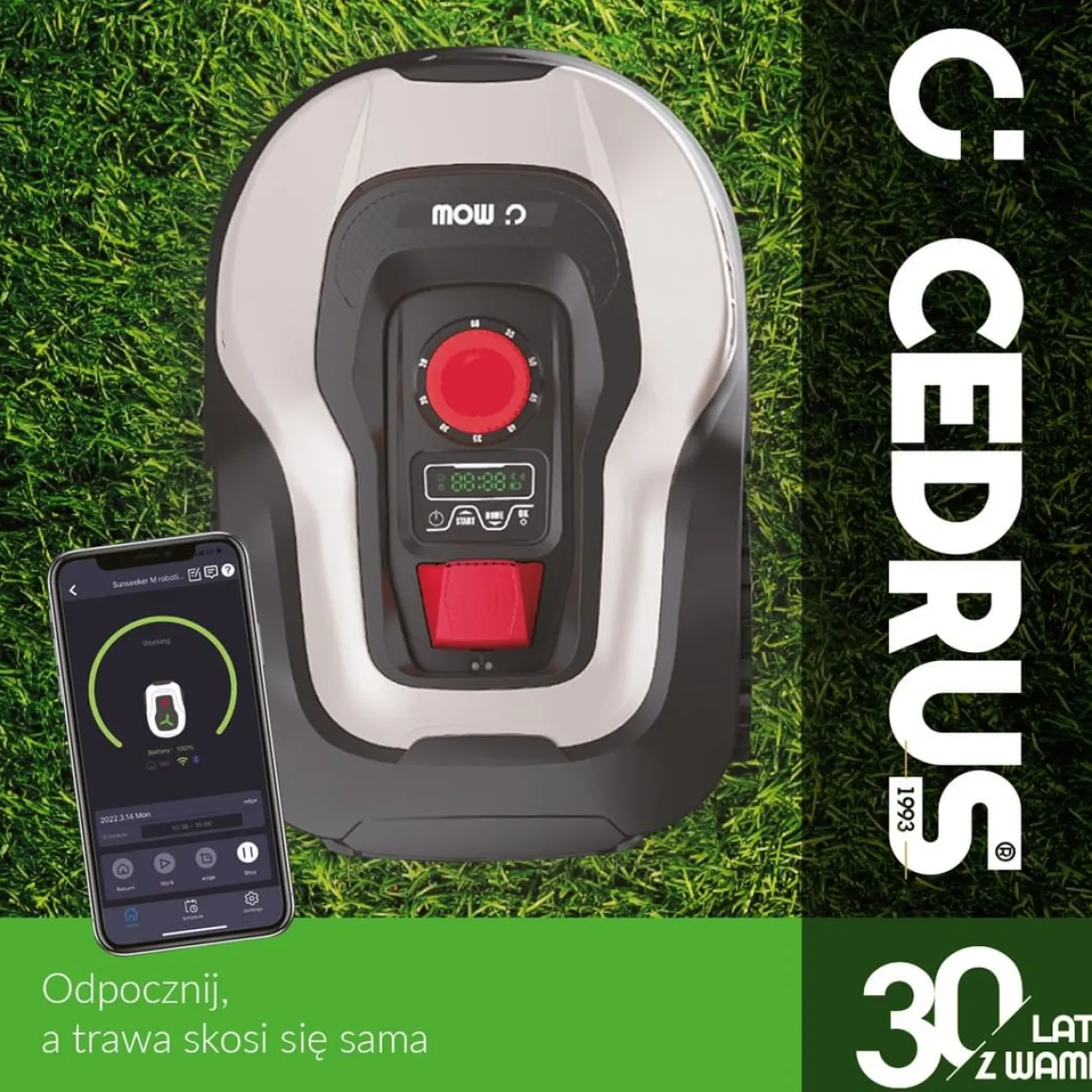 CEDRUS M12+ ROBOT KOSZĄCY KOSIARKA AUTOMATYCZNA DO TRAWY C-MOW 1200m2 - OFICJALNY DYSTRYBUTOR - AUTORYZOWANY DEALER CEDRUS