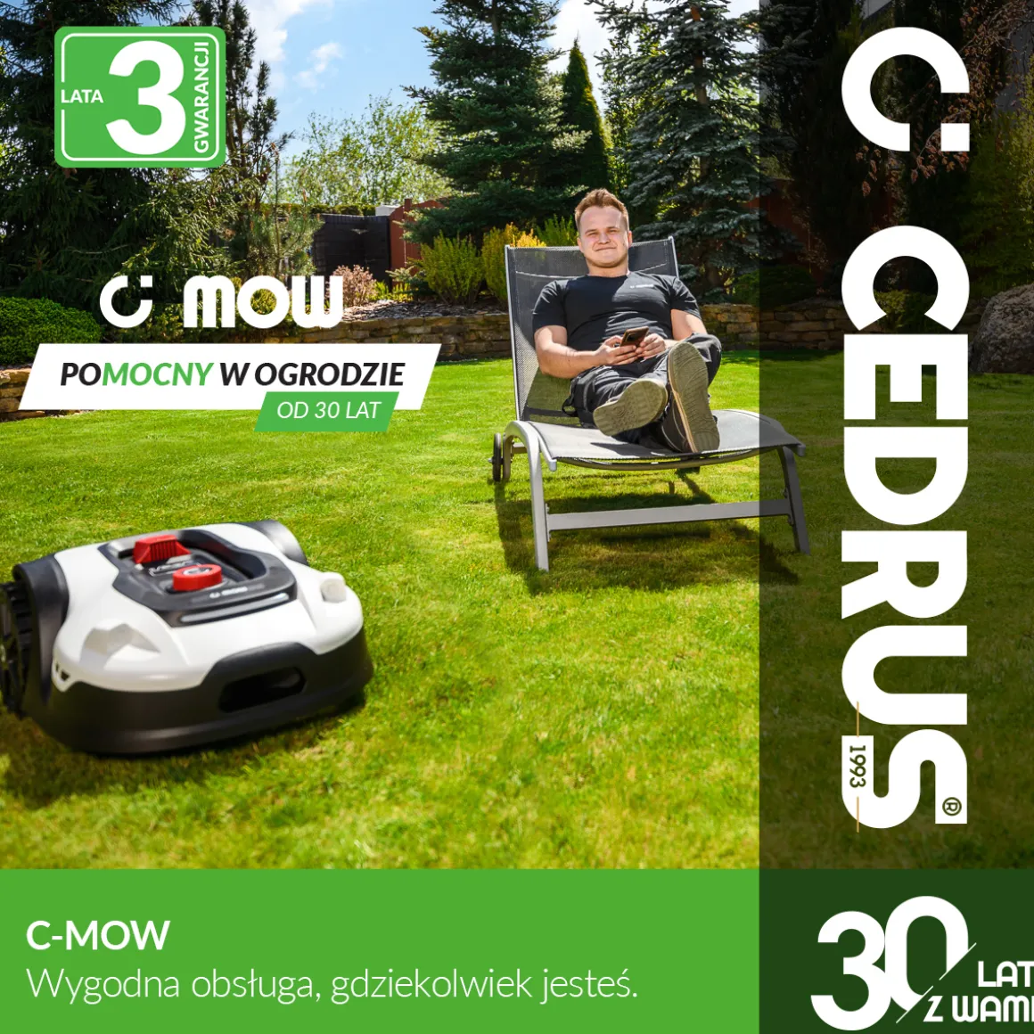 CEDRUS M5 ROBOT KOSZĄCY KOSIARKA AUTOMATYCZNA DO TRAWY C-MOW 500m2 - OFICJALNY DYSTRYBUTOR - AUTORYZOWANY DEALER CEDRUS