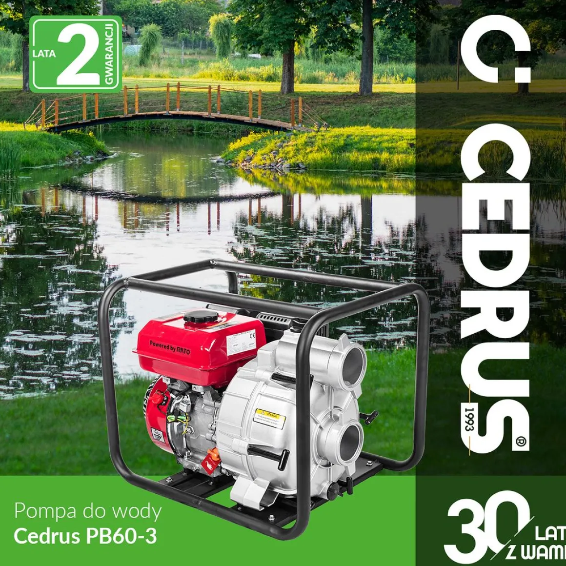 CEDRUS PB60-3 MOTOPOMPA POMPA STRAŻACKA SPALINOWA SZLAMOWA DO WODY BRUDNEJ CZYSTEJ WYSOKOWYDAJNA 5.5KM 60000 l/h - EWIMAX - OFICJALNY DYSTRYBUTOR - AUTORYZOWANY DEALER CEDRUS