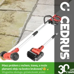 CEDRUS PC160Li SZCZOTKA ODCHWASZCZARKA DO SZCZELIN FUG SPOIN OCZYSZCZARKA DO KOSTKI BRUKOWEJ CHWASTÓW MCHU AKUMULATOROWA 2w1 POWER+ 20V - OFICJALNY DYSTRYBUTOR - AUTORYZOWANY DEALER CEDRUS