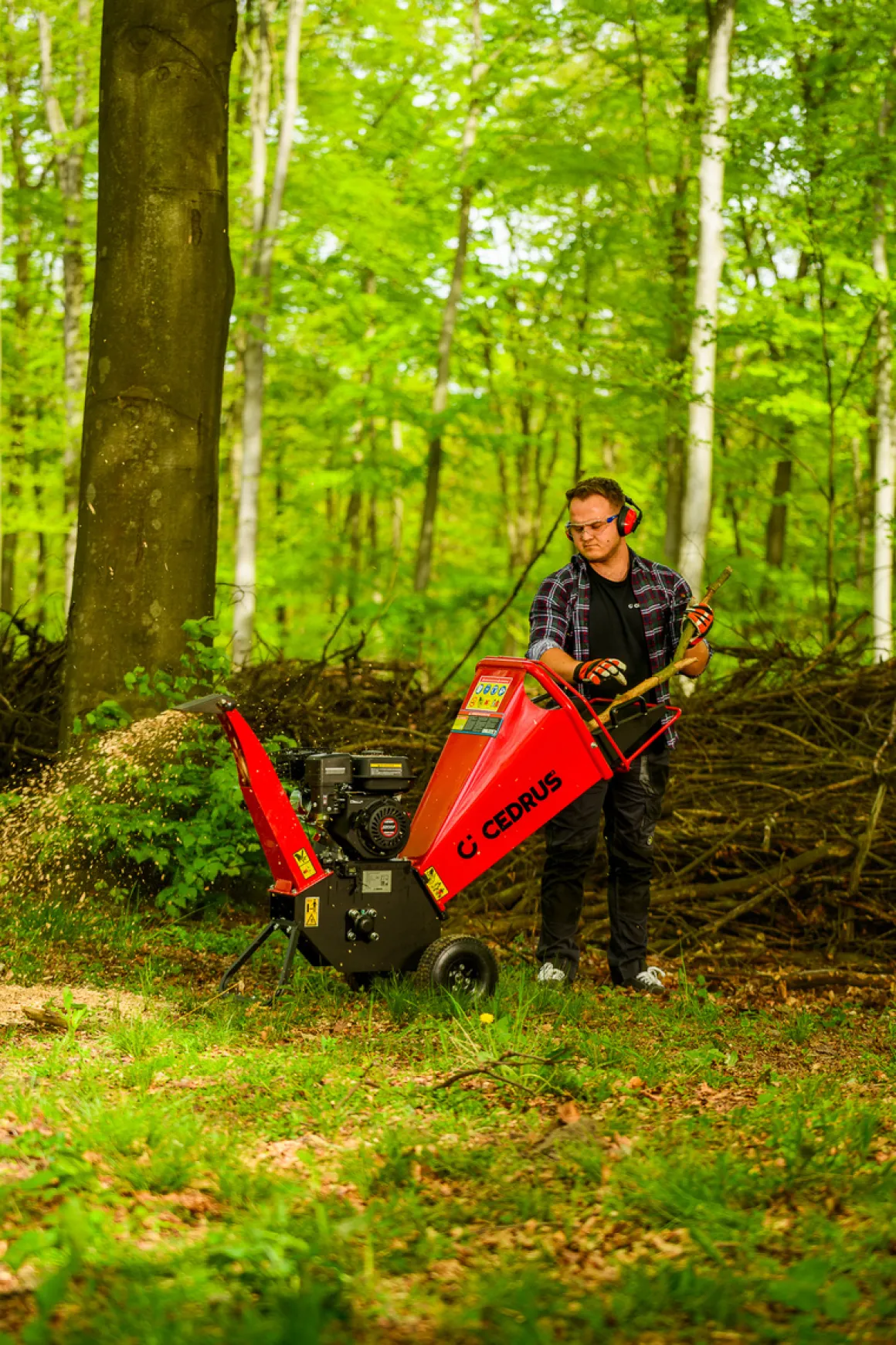 Cedrus RB02 rozdrabniacz spalinowy rębak do gałęzi 10 cm Loncin 6,5 KM