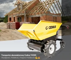 CEDRUS TA500 WOZIDŁO TRANSPORTER AKUMULATOROWY BUDOWLANY OGRODOWY TACZKA WYWROTKA 48V 20AH 1000W - OFICJALNY DYSTRYBUTOR - AUTORYZOWANY DEALER CEDRUS