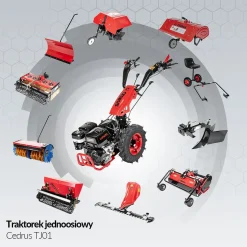 CEDRUS TJ02 TRAKTOREK TRAKTOR JEDNOOSIOWY MIKROCIĄGNIK GLEBOGRYZARKA DZIK WOM JANSEN AGRO GRILLO MURATORI - EWIMAX - OFICJALNY DYSTRYBUTOR - AUTORYZOWANY DEALER CEDRUS