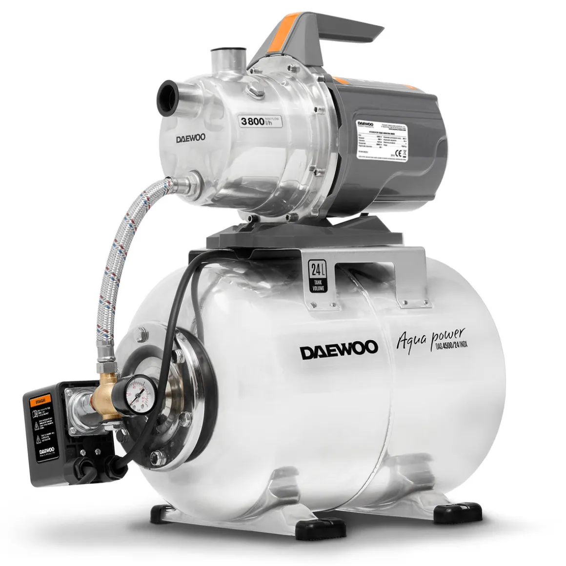DAEWOO DAS 4500/24 INOX ZESTAW HYDROFOROWY HYDROFOR POMPA DO WODY OGRODOWA 3800l/h - OFICJALNY DYSTRYBUTOR - AUTORYZOWANY DEALER DAEWOO