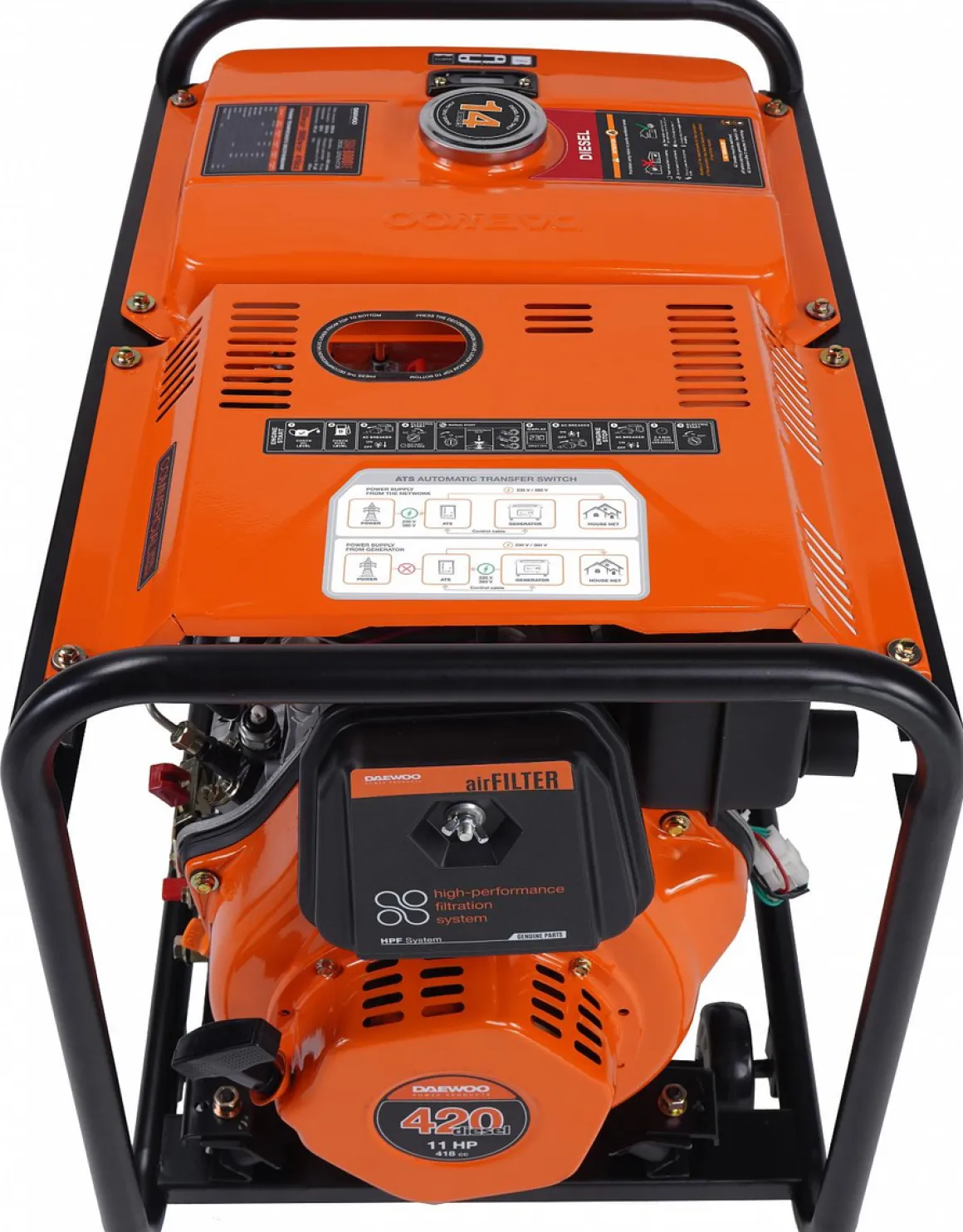 DAEWOO DDAE 6000XE DIESEL AGREGAT GENERATOR PRĄDOTWÓRCZY 2x16A, 1x32A AVR MOC 11KM - OFICJALNY DYSTRYBUTOR - AUTORYZOWANY DEALER DAEWOO