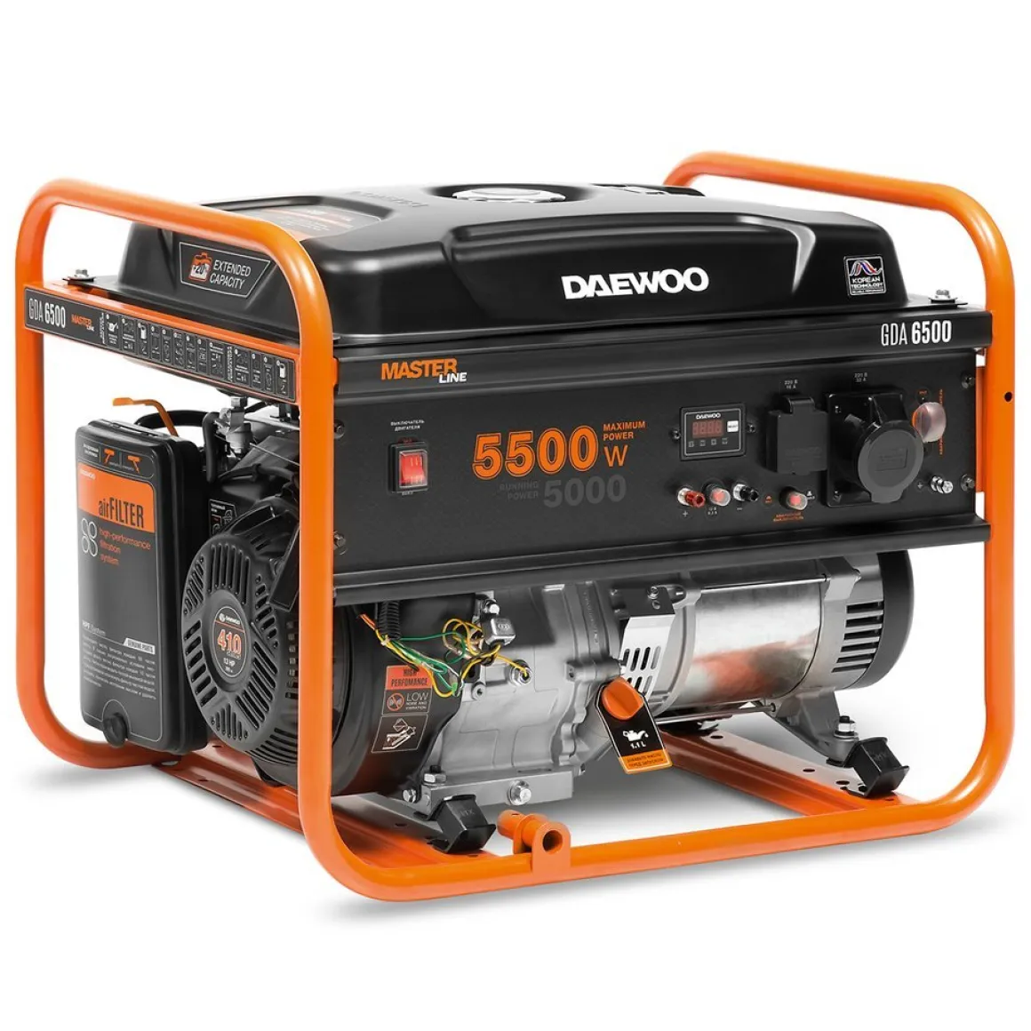 DAEWOO GDA 6500 AGREGAT GENERATOR PRĄDOTWÓRCZY 1x16A, 1x32A AVR MOC 5,5kW - OFICJALNY DYSTRYBUTOR - AUTORYZOWANY DEALER DAEWOO