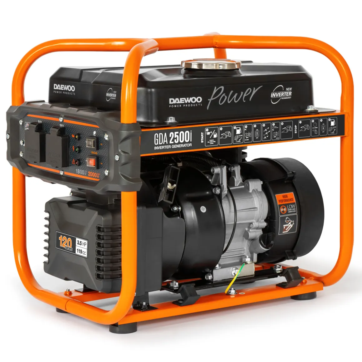 DAEWOO GDA 2500i AGREGAT INWERTOROWY GENERATOR PRĄDOTWÓRCZY 2x16A MOC 2 kW - OFICJALNY DYSTRYBUTOR - AUTORYZOWANY DEALER DAEWOO
