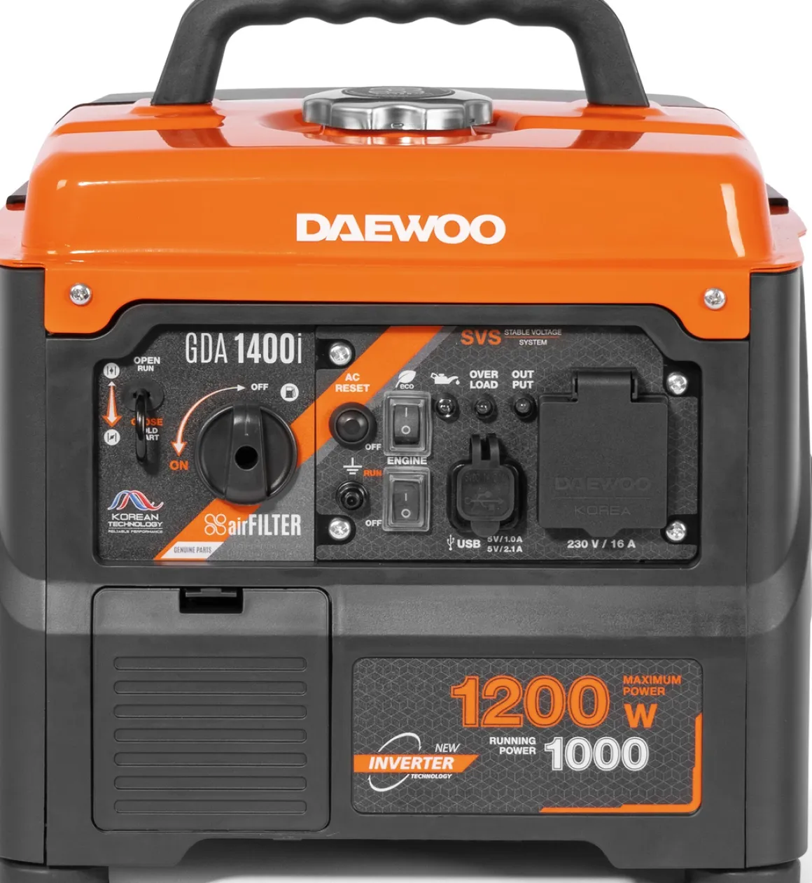 DAEWOO GDA 1400i AGREGAT INWERTOROWY GENERATOR PRĄDOTWÓRCZY 230V 1,2kW - OFICJALNY DYSTRYBUTOR - AUTORYZOWANY DEALER DAEWOO