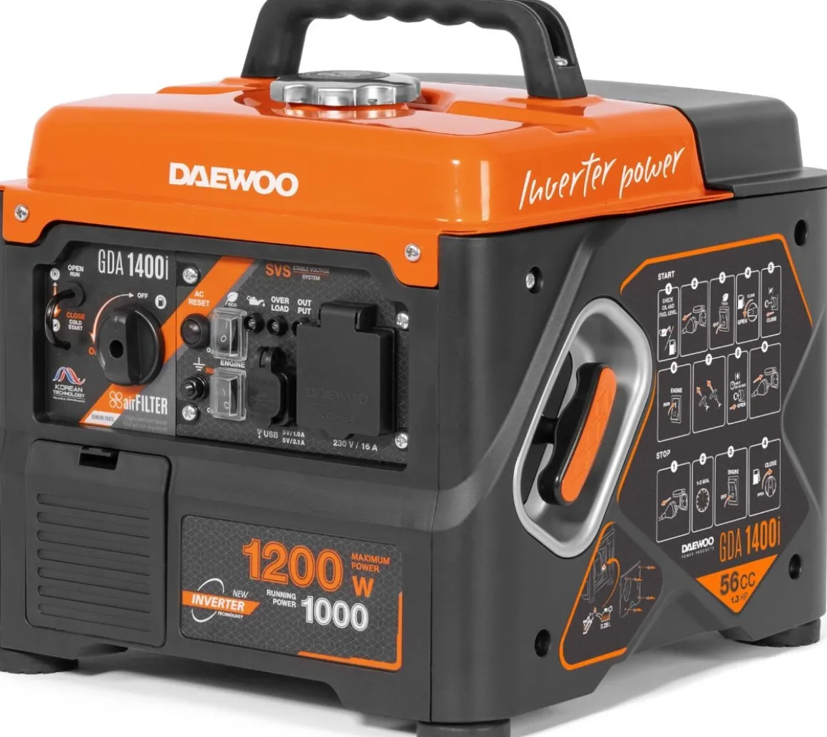 DAEWOO GDA 1400i AGREGAT INWERTOROWY GENERATOR PRĄDOTWÓRCZY 230V 1,2kW - OFICJALNY DYSTRYBUTOR - AUTORYZOWANY DEALER DAEWOO