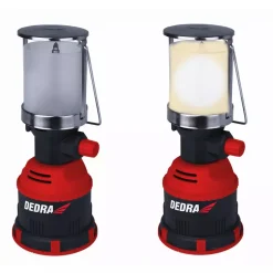 DEDRA 31A005 Lampa turystyczna gazowa z zapłonem PIEZO 80W, latarnia kempingowa biwakowa