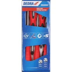 DEDRA 06A091 Zestaw wkrętaków/śrubokrętów 5 szt. stal CrV magnetyczne SL PH