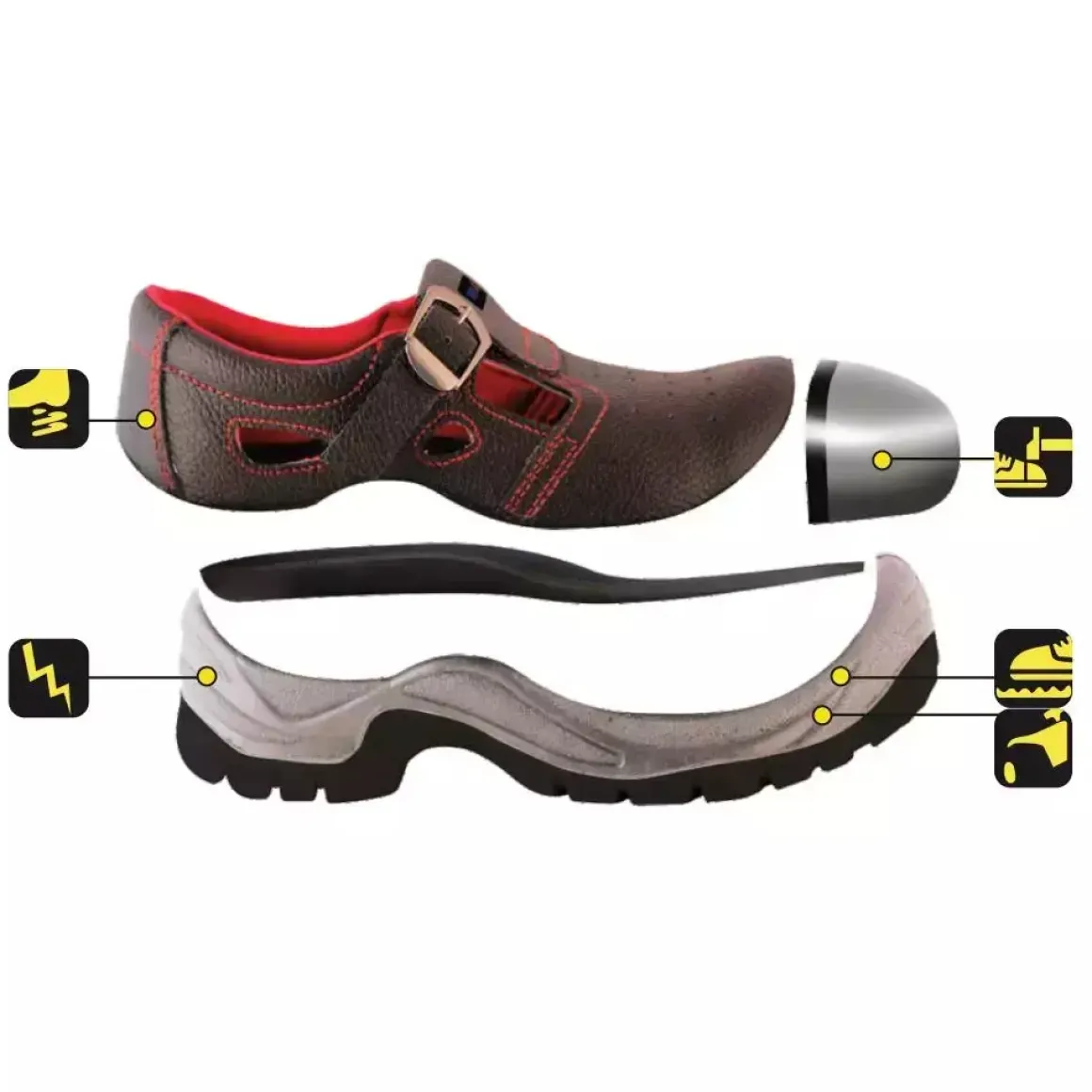 DEDRA BH9D1-41 Sandały bezpieczne BHP skórzane buty robocze ochronne S1 SRC r.41