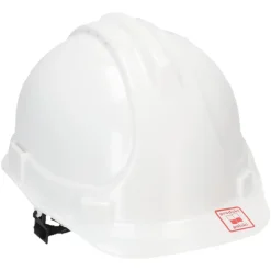 DEDRA BH1087 Kask ochronny biały budowlany BHP z paskiem 4-punktowym, hełm roboczy