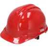 DEDRA BH1085 Kask ochronny czerwony budowlany, hełm BHP, 4-punktowy pasek podbródkowy