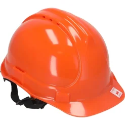 DEDRA BH1089 Kask ochronny pomarańczowy hełm budowlany BHP z 4-punktowym paskiem