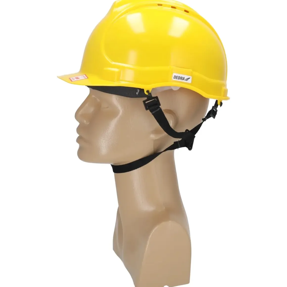 DEDRA BH1084 Kask ochronny żółty hełm budowlany BHP PE pasek podbródkowy