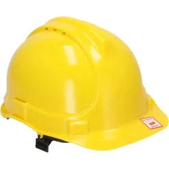 DEDRA BH1084 Kask ochronny żółty hełm budowlany BHP PE pasek podbródkowy
