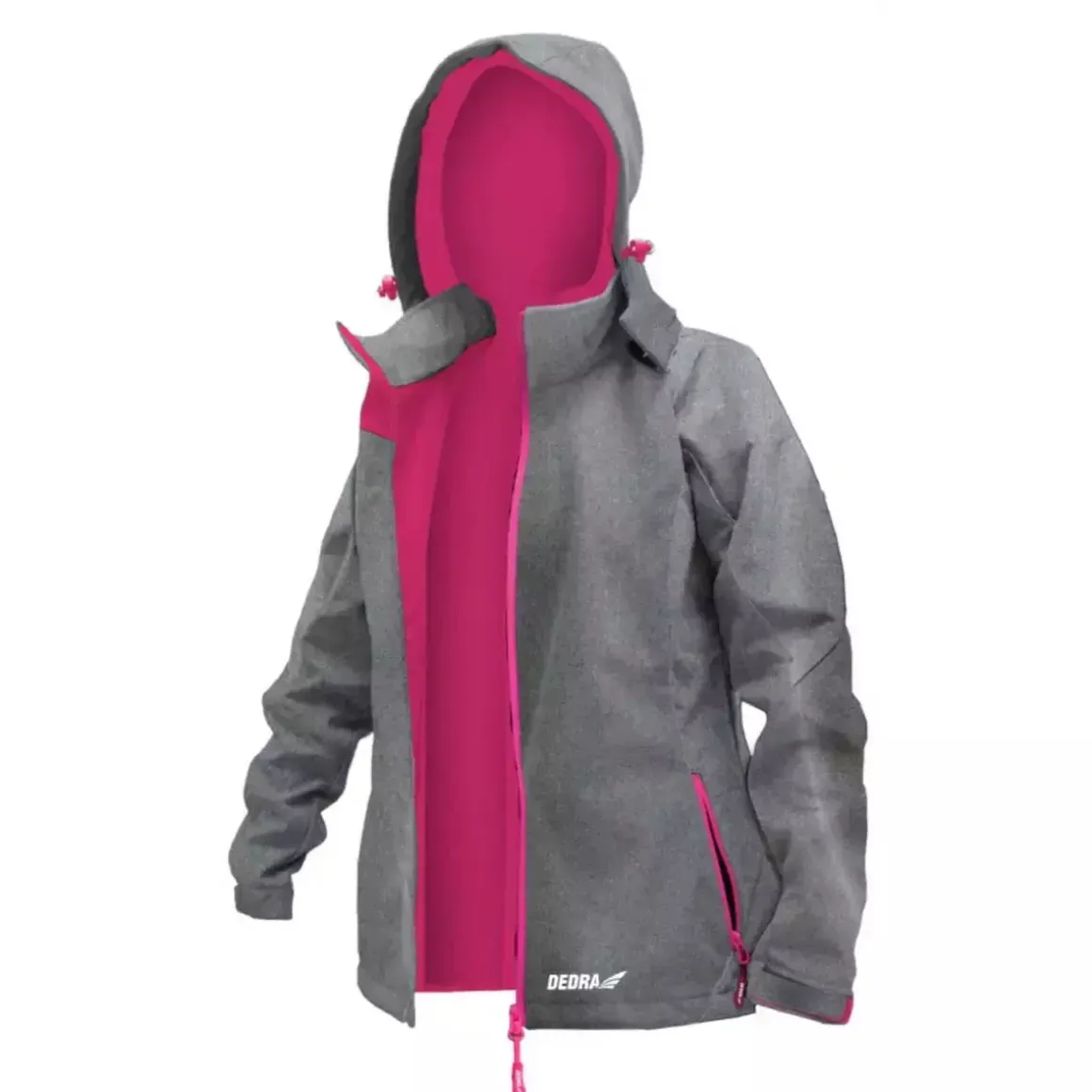 DEDRA BH65KS-M Kurtka softshell damska TPU wodoodporna z kapturem, outdoor, wiatrówka