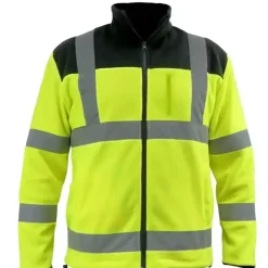 DEDRA BH80P3-S bluza polarowa odblaskowa BHP, polar roboczy 280 g/m² żółto-czarny S