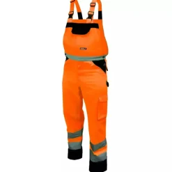 DEDRA BH81SO2-LD Spodnie ochronne ogrodniczki odblaskowe robocze BHP pomarańczowe LD/54