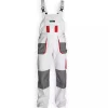 DEDRA BH4SO-L Spodnie ogrodniczki ochronne białe L/52 White Line 190g/m2 BHP robocze malarskie