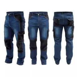 DEDRA BH45SP-XL Spodnie jeans robocze dżinsy denim 280g/m² XL/54 Granatowe