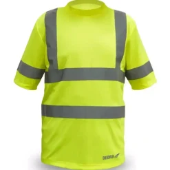 DEDRA BH81T1-L Koszulka męska T-shirt odblaskowa żółta L BHP ostrzegawcza robocza