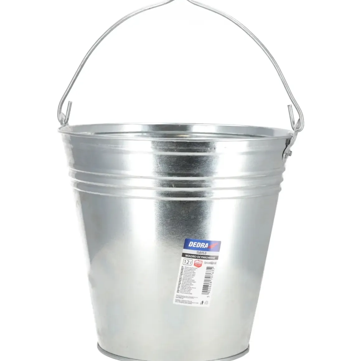 DEDRA 15B153 Wiadro ocynkowane 12L wiaderko metalowe gospodarcze budowlane ogrodowe z uchwytem