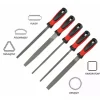 DEDRA 06C007 Zestaw pilników do metalu 200 mm 5 szt. pilniki płaski okrągły stal T12
