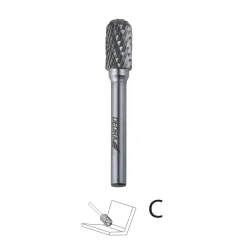 DEDRA DED7948 frez trzpieniowy walcowy zaokrąglony C10x20mm 6mm, pilnik obrotowy do metalu węglikowy