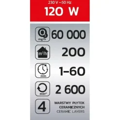 DEDRA DED6631 Generator ozonu 60g/h profesjonalny ozonator do auta i pomieszczeń