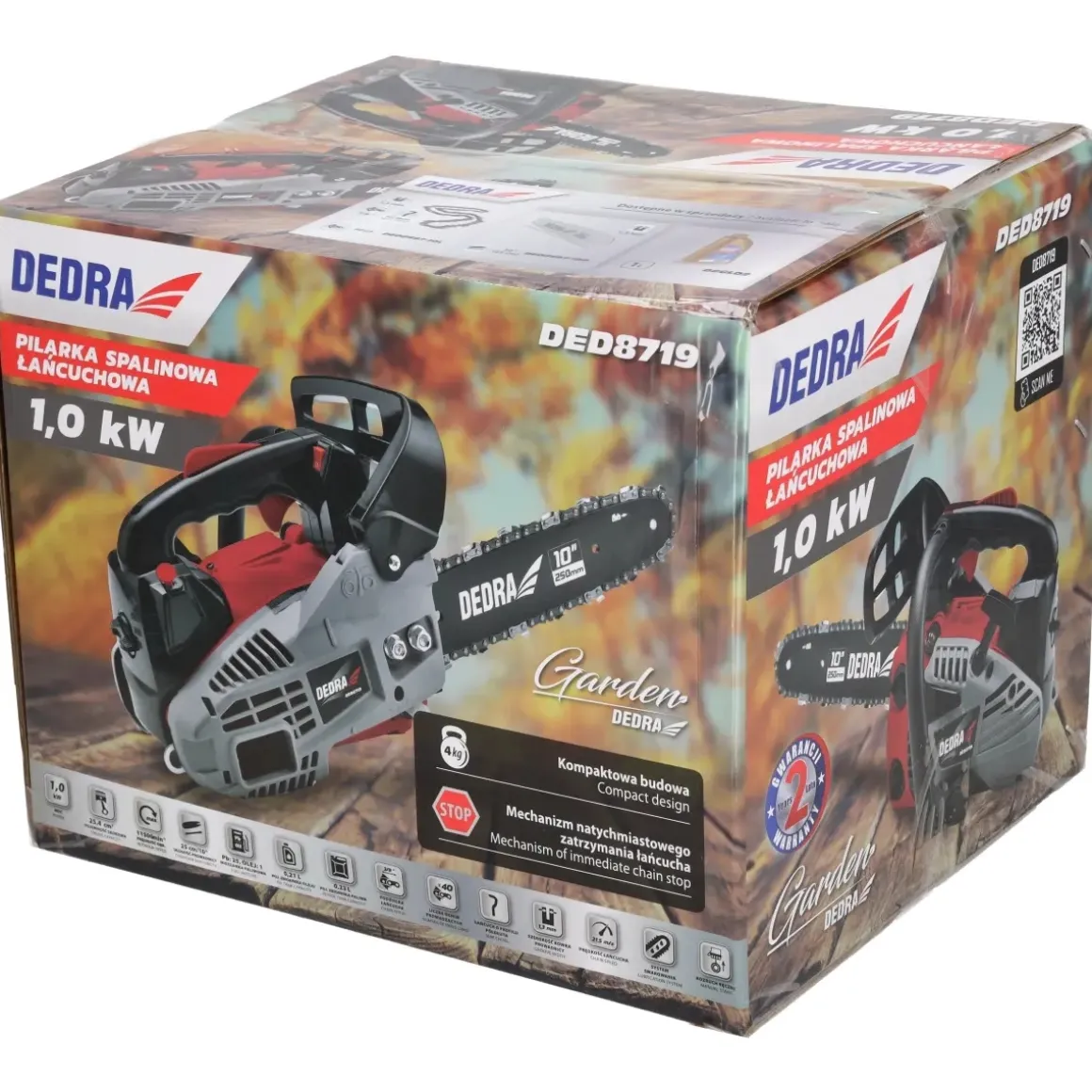 DEDRA DED8719 Pilarka spalinowa łańcuchowa 1kW 25cm piła gałęziówka ogrodowa