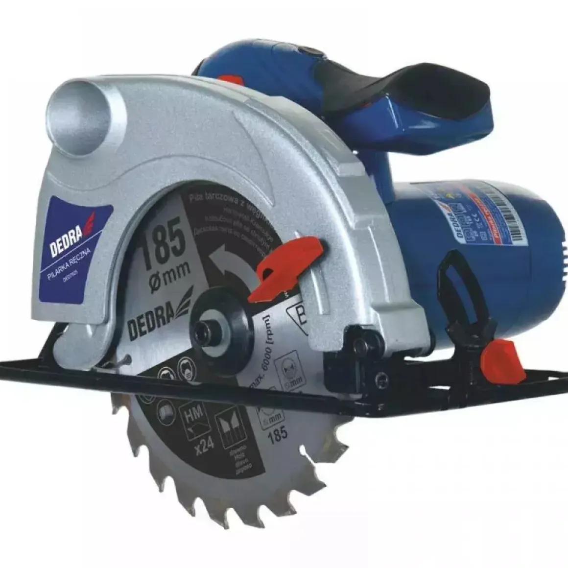 DEDRA DED7925 Pilarka tarczowa ręczna 1500W 185mm, piła do drewna, cięcie 66mm