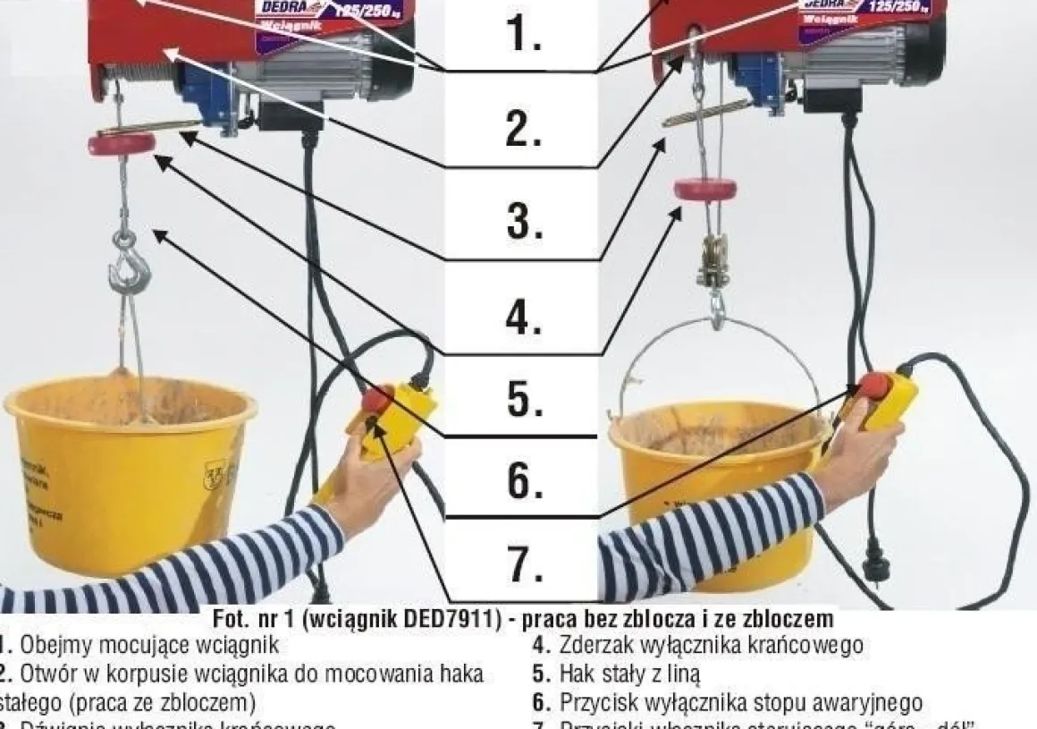 DEDRA DED7913 WCIĄGARKA WYCIĄGARKA LINOWA ELEKTRYCZNA 400kG EWIMAX OFICJALNY DYSTRYBUTOR - AUTORYZOWANY DEALER DEDRA