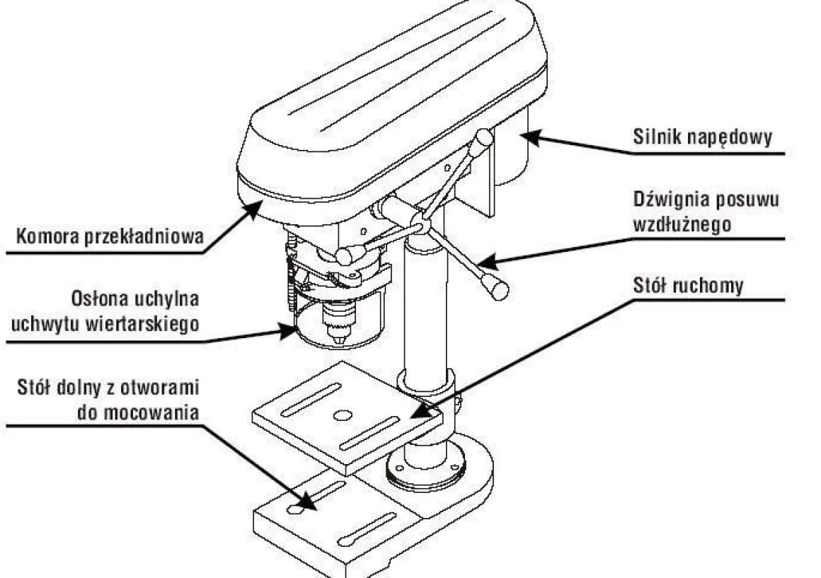 DEDRA DED7707 WIERTARKA STOŁOWA KOLUMNOWA DO METALU 5 BIEGÓW EWIMAX OFICJALNY DYSTRYBUTOR - AUTORYZOWANY DEALER DEDRA