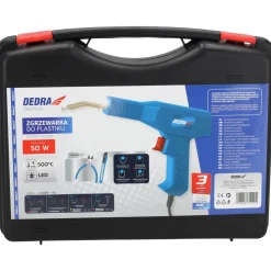 DEDRA DED7529 Zgrzewarka do plastiku 50W 500°C, spawarka tworzyw, zestaw 200 zszywek