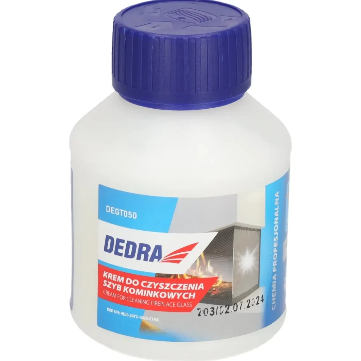 DEDRA DEGT050 Krem do szyb kominkowych 250 ml pasta do grilla, sadzy i tłuszczu