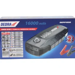 DEDRA DEPP1600 Powerbank rozruchowy 16000mAh LCD, booster starter 12V Jump Starter