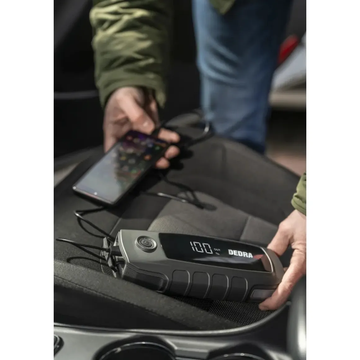 DEDRA DEPP1600 Powerbank rozruchowy 16000mAh LCD, booster starter 12V Jump Starter