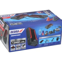 DEDRA DEPP1201 Powerbank rozruchowy 12000mAh LCD, booster jump starter 12V