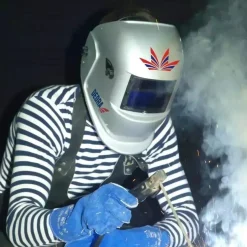 DEDRA DES003 Przyłbica spawalnicza samościemniająca maska kask MMA MIG/MAG TIG 98x43 2 sensory