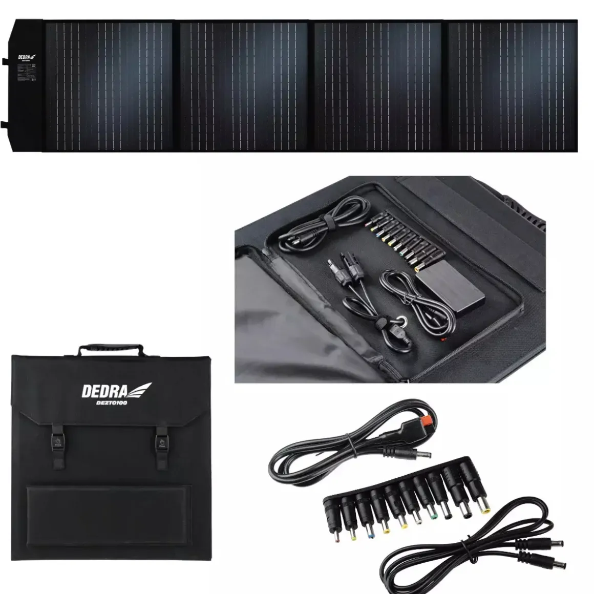 DEDRA DEZT0100 Panel solarny 100W fotowoltaiczny przenośny ładowarka solarna USB-C