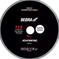 DEDRA Dynamic HP2107E tarcza diamentowa ciągła 250/25,4 mm do gresu, glazury i klinkieru