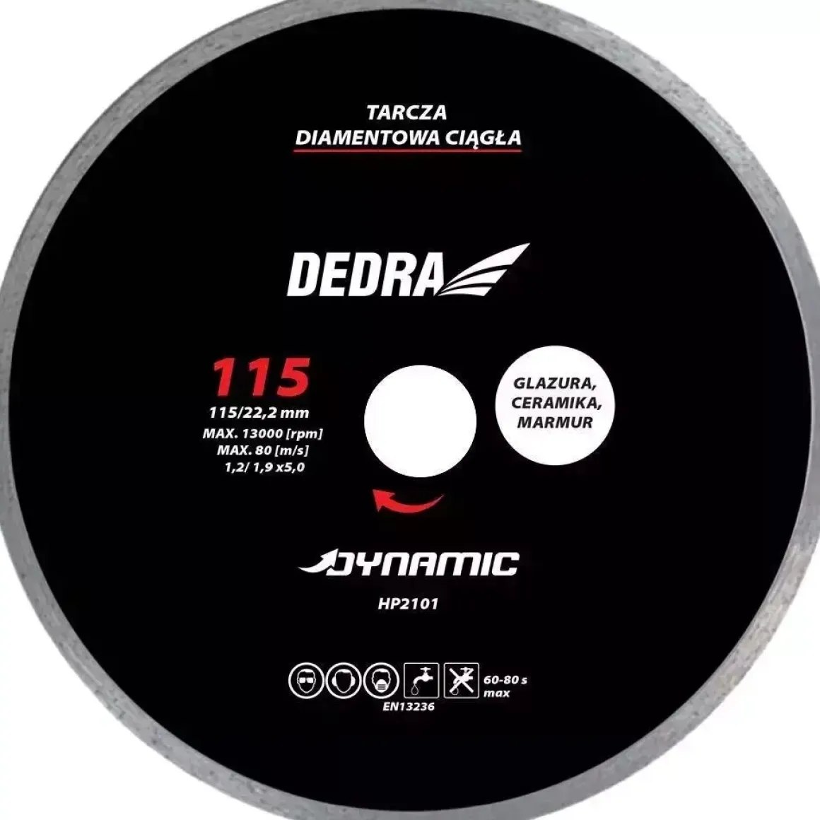 DEDRA Dynamic HP2106 tarcza diamentowa 230x22,2mm glazura gres klinkier ceramika marmur